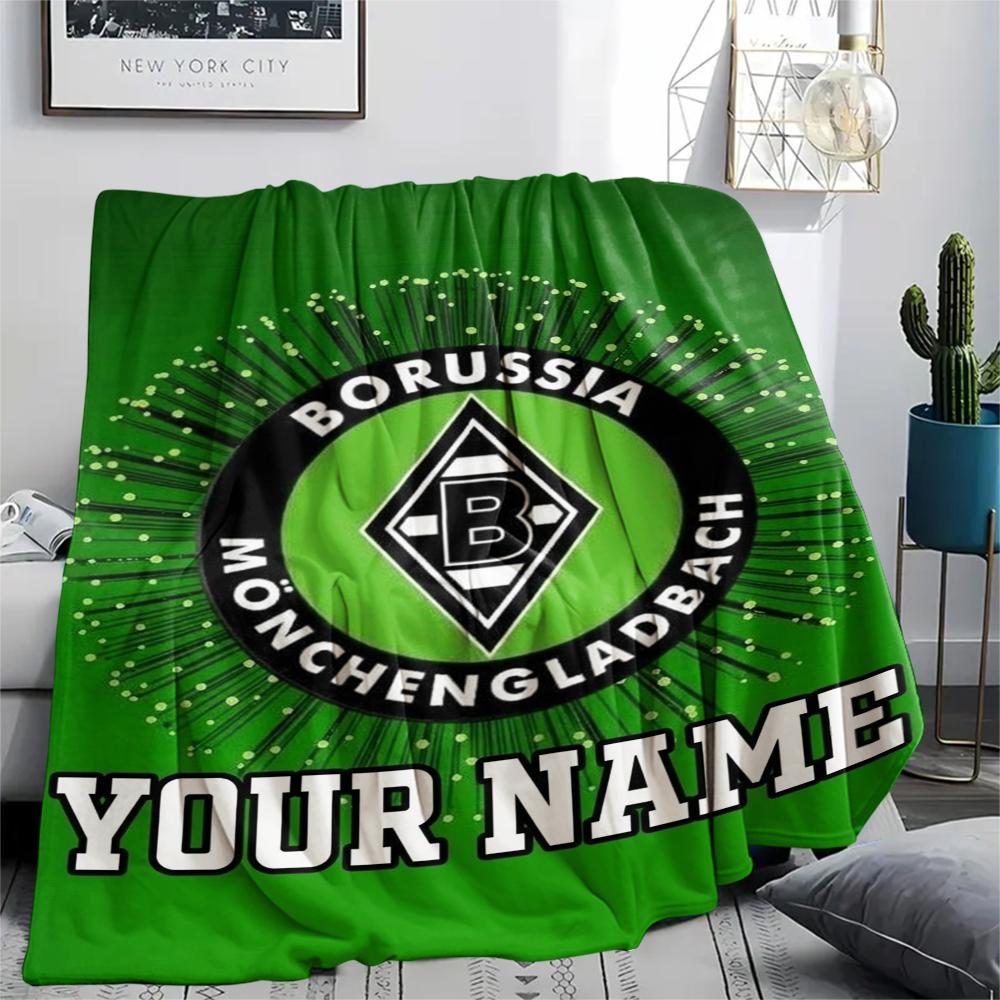 1 Stück Personalisierte Decke mit Vfl Gladbach Muster aus Flanell, geeignet für alle Jahreszeiten, für Heimdekoration, Wärme und Komfort, Geschenke, Weihnachtsgeschenk