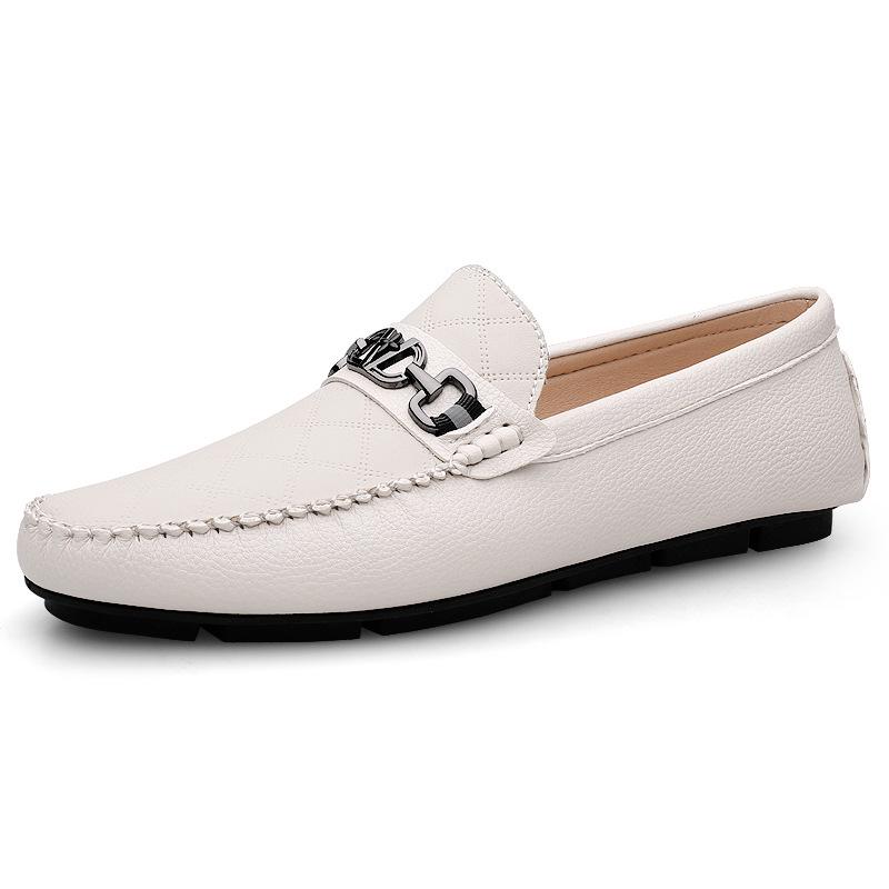 Men's Genuine Leather Slip-On Loafers - Autumn Collection, Casual Work Shoes, Large Sizes Available