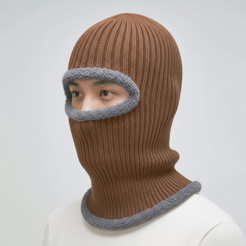 Samt, Verdickt, Winddichte Mütze, Thermomütze, Ohrenschutzmütze, Fahrradmütze, Overall, Strickmütze, Überziehmütze, Mütze mit Maske