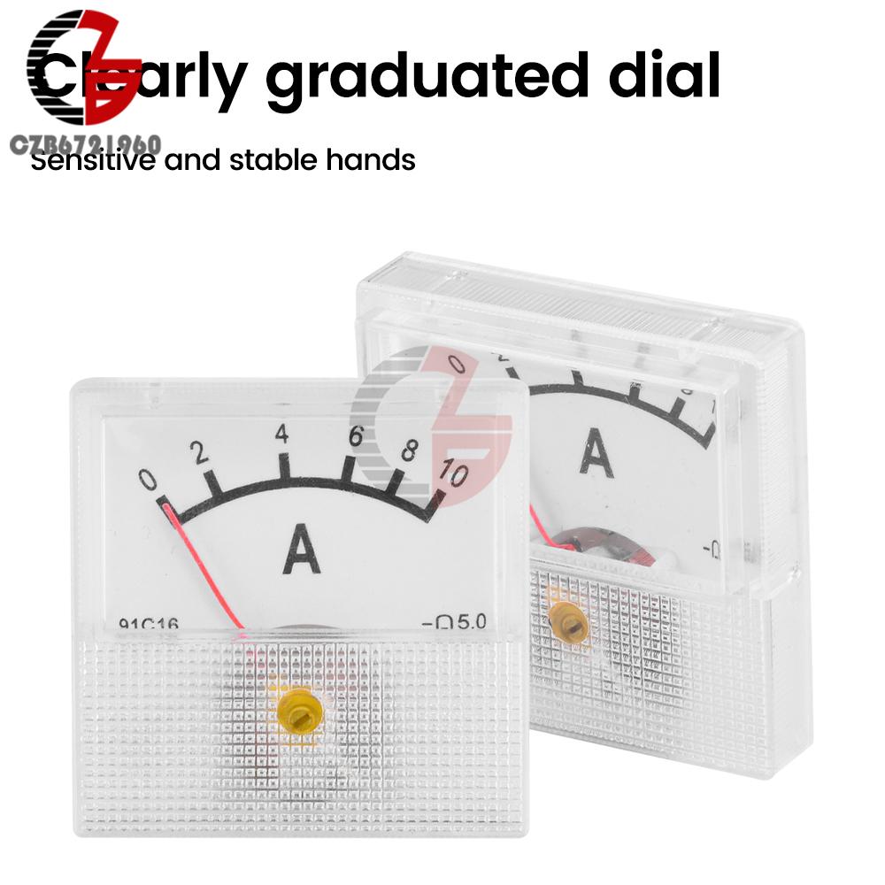 AC 0-300V DC 0-20V Voltmeter 10A 20A 30A 50A Ammeter Mini Voltage Current Meter Tester Analog Pointer Volt Ammeter Panel Meter