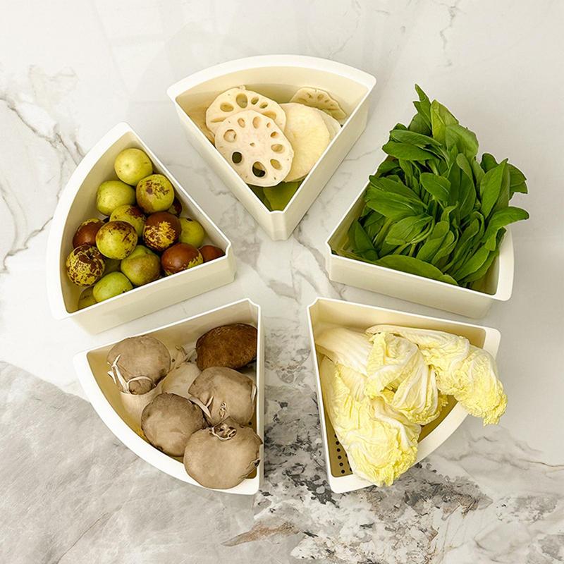 

Snack Tray Turntable Drainage Fruit Storage Organizer Plate Divided Serving Dish For Entertaining Christmas Picnics Camping CN