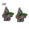 Miniature Rock Garden Decor 2 Pcs Stone Statue Resin Fake Models for Diorama Tranquil Zen Ornament Supplies Micro Train Landscape Railway Sand