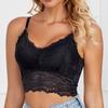 Women Solid Color Lace Bra Adjustable Strap Vest Bra