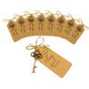 10pcs  Gold Wedding Bottle Key Opener with Tag Antique Copper Bottle Key Opener Wedding Souvenir Decor Gift Party Favor Supplies