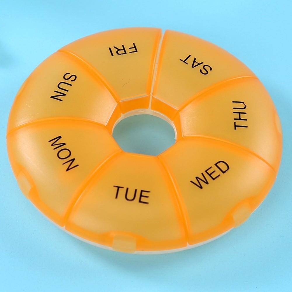 7 Fächer Sieben Tage Pillendose Rundes Pillenfach Tragbarer Tablettenbehälter für Zuhause und Reise