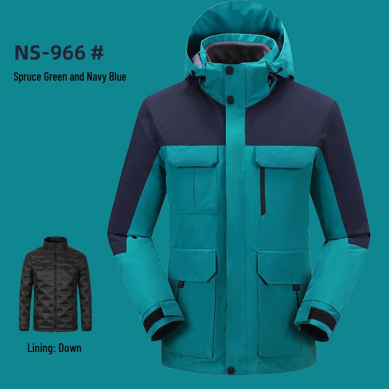 Custom Camouflage Three-in-One Jacket with Logo, Men's/Women's Fleece Workwear for Autumn/Winter, Made-to-Order with Custom Printing