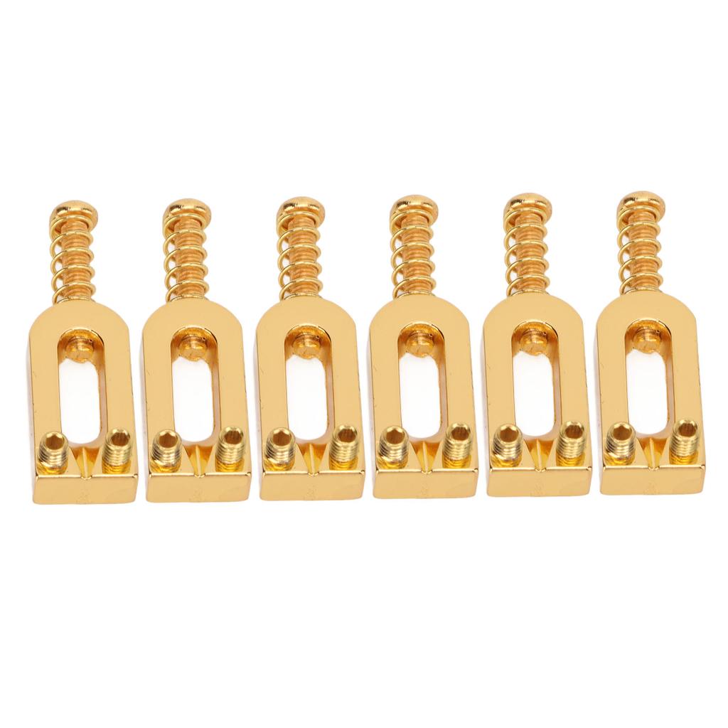6Pcs U Shaped Electric Guitar Bridge Saddles Tremolo Metal Roller Screw Saddle Replacement