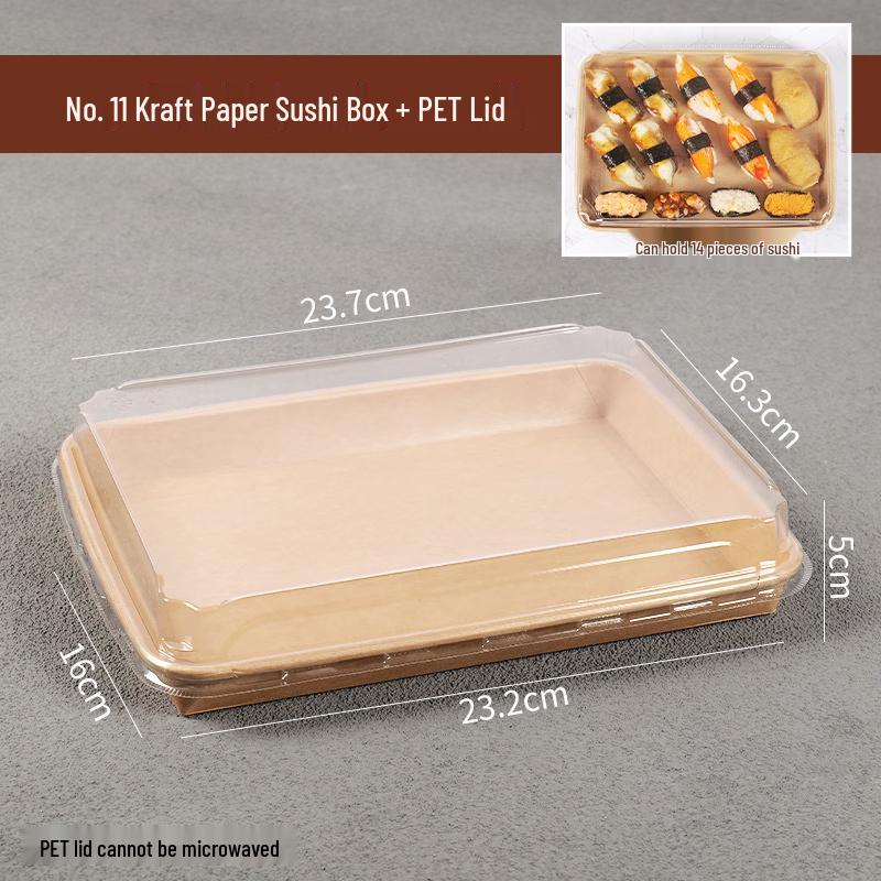Disposable Kraft Paper Sushi Containers with Lids