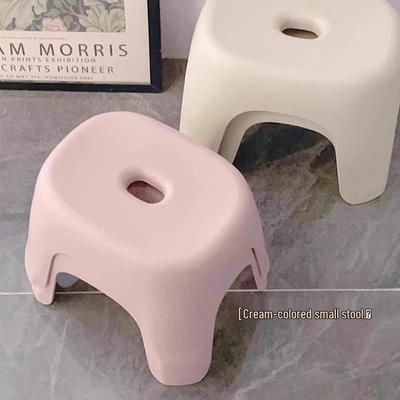 Sturdy & Durable Plastic Low Stool: Adult Bath, Living Room, or Changing Shoes Bench Chair
