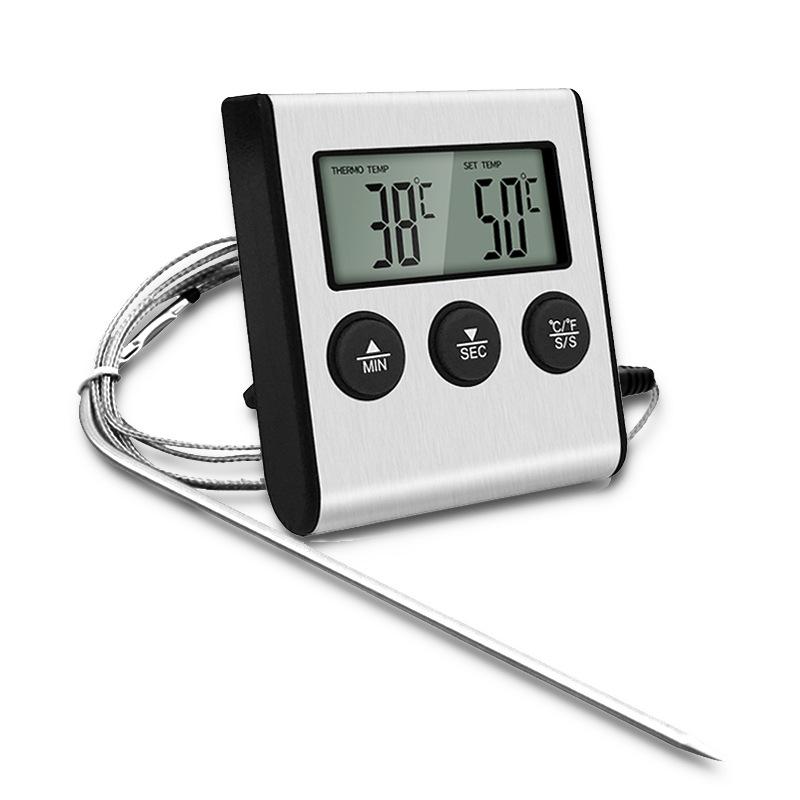 Kitchen Digital Cooking Thermometer Meat Food Temperature for Oven BBQ Grill Timer Function with Probe Heat Meter for Cooking