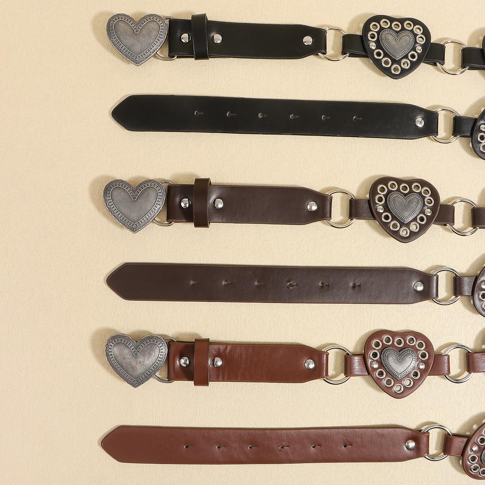 Zinc Zinc Alloy Cowgirl Buckle Belt Vintage Heart Hollow Belt Retro Cowboy Waistband  Dress Decoration