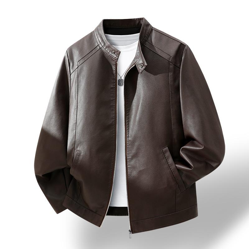 Spring and Autumn Locomotive Leather Clothing New Tops Leather Jackets Men's PU Leather Clothes Spring and Autumn Trend Men's Leather Clothes