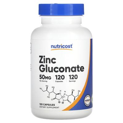 Zinc Gluconate, 50 Mg, 120 Capsules
