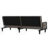 Sofa Bed with Armrests Taupe Fabric