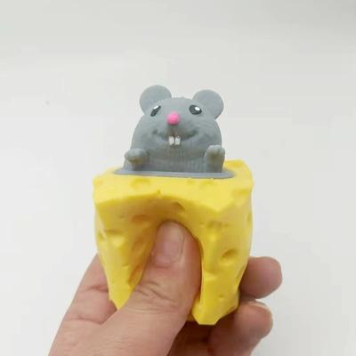 Stressabbauende Haustier Käse Maus Käse Kneif Spaß Stressball Entlüftung Eichhörnchen Tasse Streichspielzeug Fidget Toys