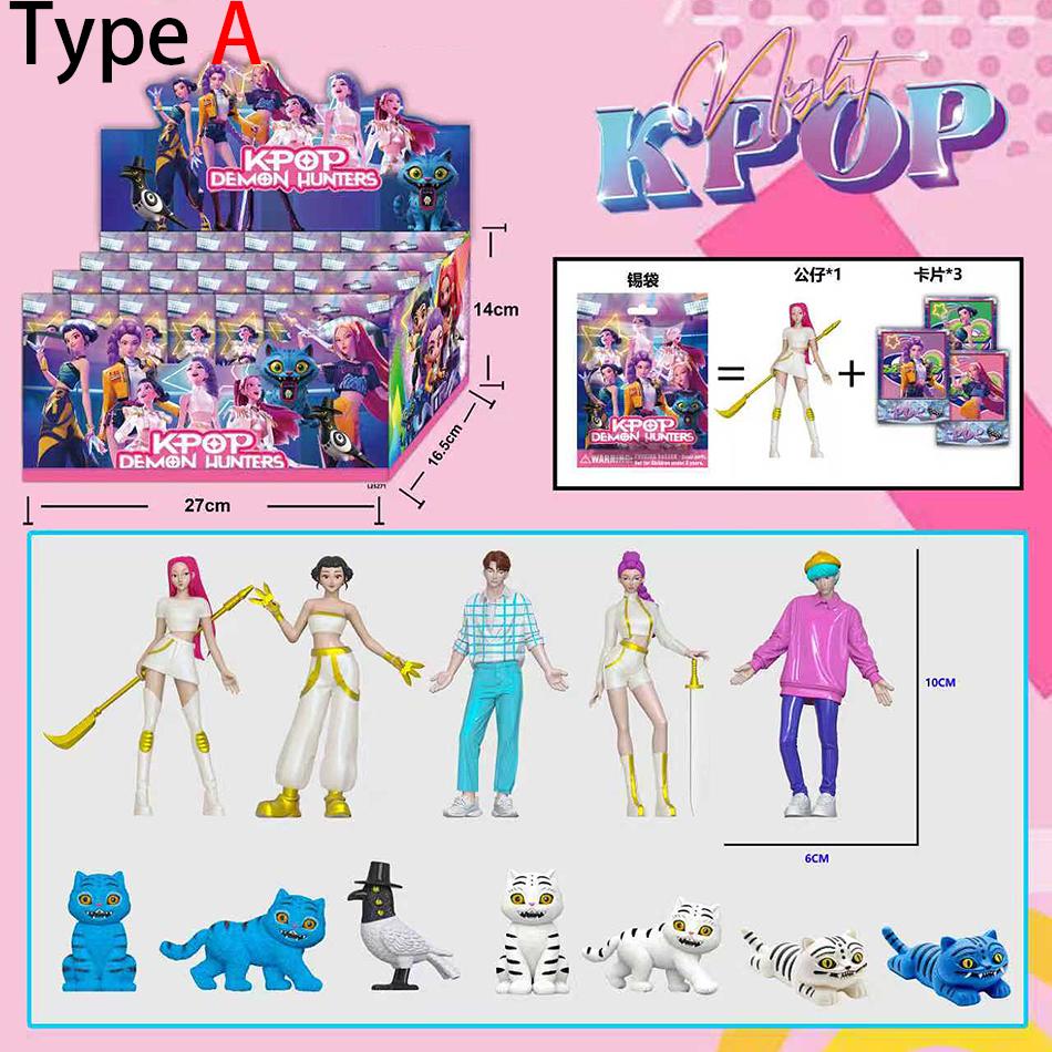 Kpop Demon Hunters Action Figure Toy Derpys Tiger Rumi Mira Zoey Sussy Figurine Doll Blind Box For Fans Gift Christmas Gift