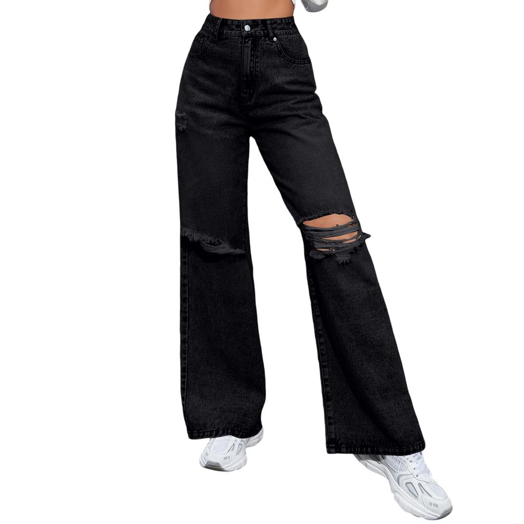 Damenhose Große Größe Stretch Jeans Lose Halbelastische Hose