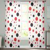 Rote und schwarze Punkte, weiße, durchsichtige Fenstervorhänge, Schlafzimmer, moderner Chiffon-Drape, Tüll, Volants, Wohnzimmer, Küche, Voile-Vorhang