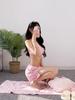 Korean Striped Hollow-Out Backless High-Waist Split Skirt Swimsuit for Women