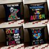 Autism Support Puzzle Cushion Cover Reversible Soft Durable Pillow Cover Home  Car MultiScene Use for Daily Comfort