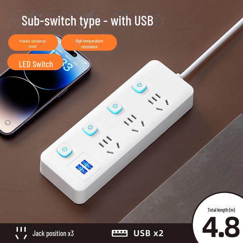 Bandă de alimentare inteligentă Xiaomi cu USB, extensie multifuncțională, priză pentru comutator pentru biroul de acasă