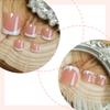 24pcs Press on Toenails Short Wearable Toenail Tips False Toenails Pedicure Decorations For Women Seeking Sweet Style
