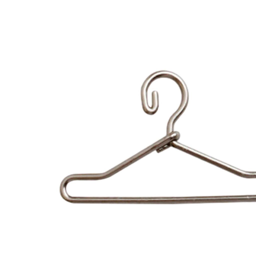 10 Pieces Dollhouse Playset Mini Clothes Hangers Pretend Play Dollhouse Clothes Hangers Doll House Clothing Rack for 1/12 1/8