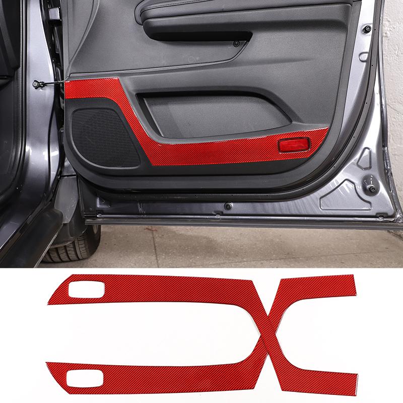 For Honda Pilot 2015-2019 Red Soft Carbon Fiber Air Vent Frame Vanity Mirror Cover Interior Decorative Sticker Auto Parts X12