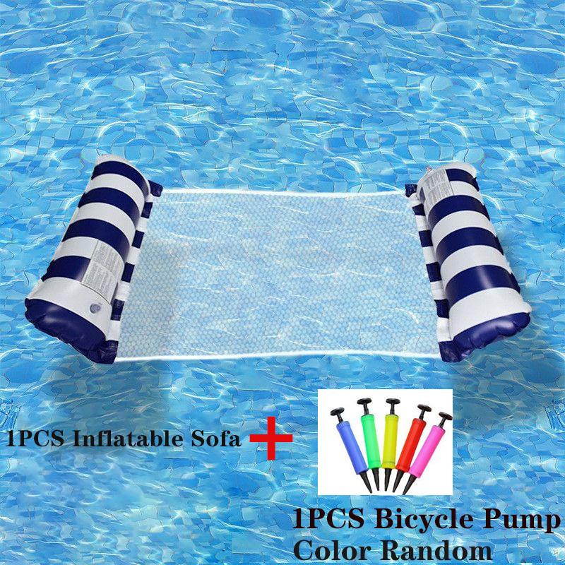 Summer Inflatable Foldable Floating Row Swimming Pool Water Hammock  PVC Air Mattresses Bed Beach Water Sports Lounger Chair
