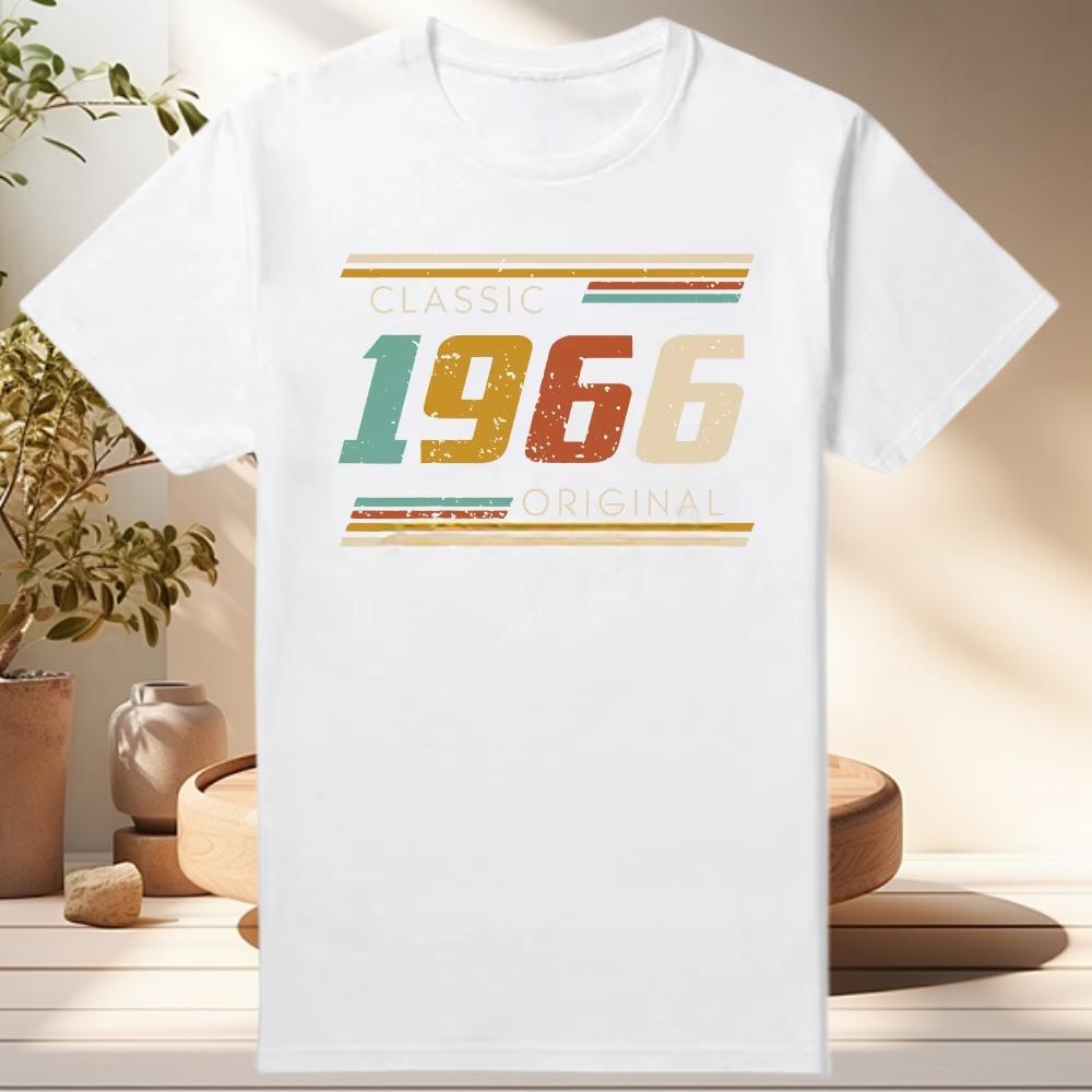 Retro 60s Clothes Vintage Made in 1966 All Original Parts T Shirt Men Husband Dad Birthday Gifts T Shirt Born in 1966 Tshirt