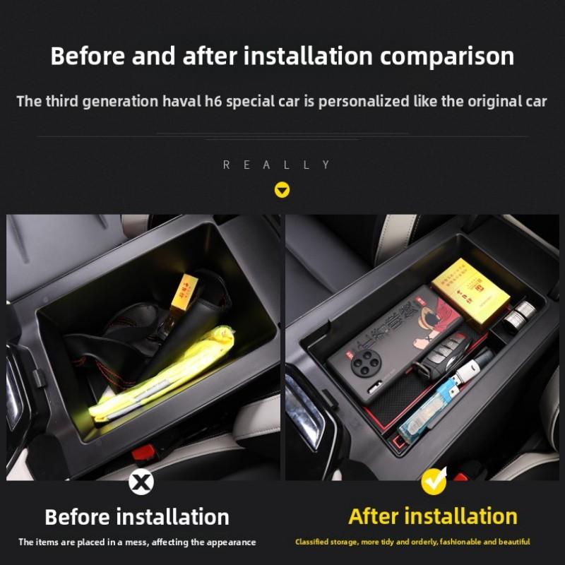 For Haval H6 3rd Gen 2026~2026 Car Center Console Armrest Storage Box Sundries Tidying Layered Tray Organizer Pocket Accessories