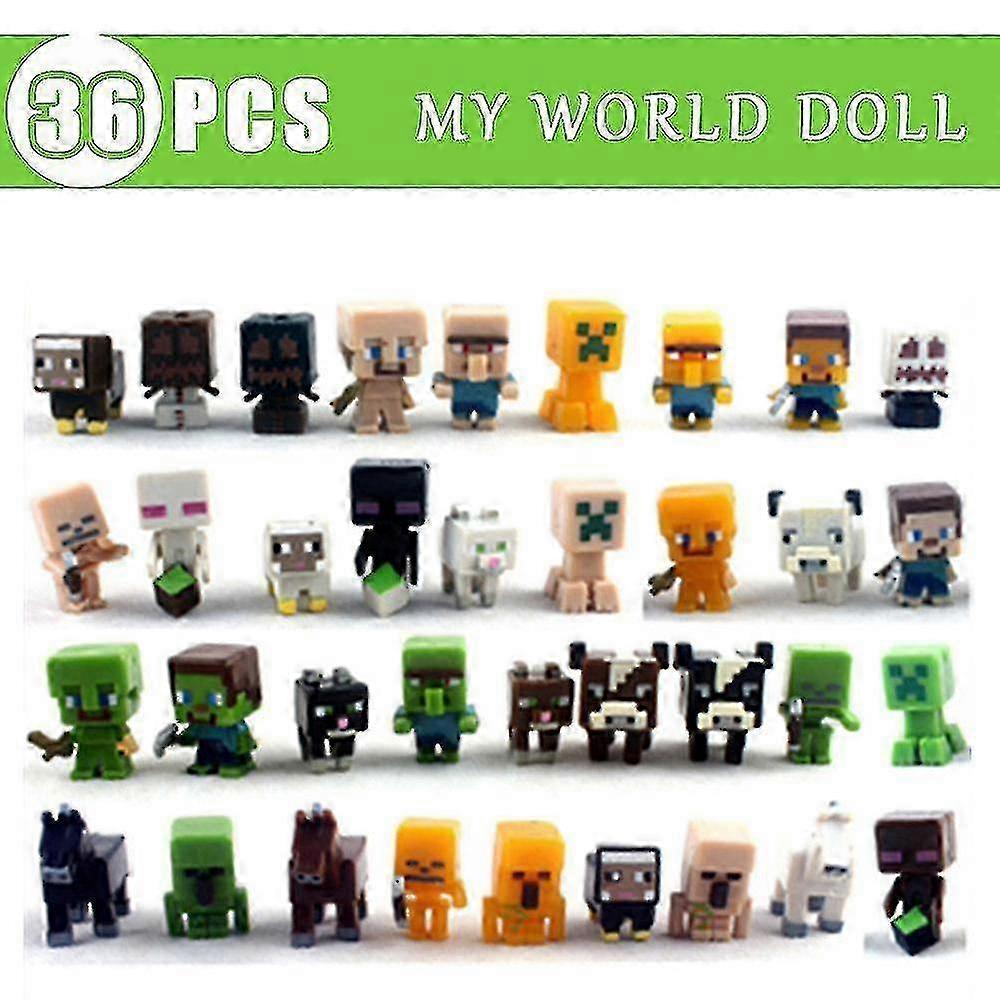 36-piece set of game-themed miniature figurine cake decorations for birthday parties Children's toys and gifts