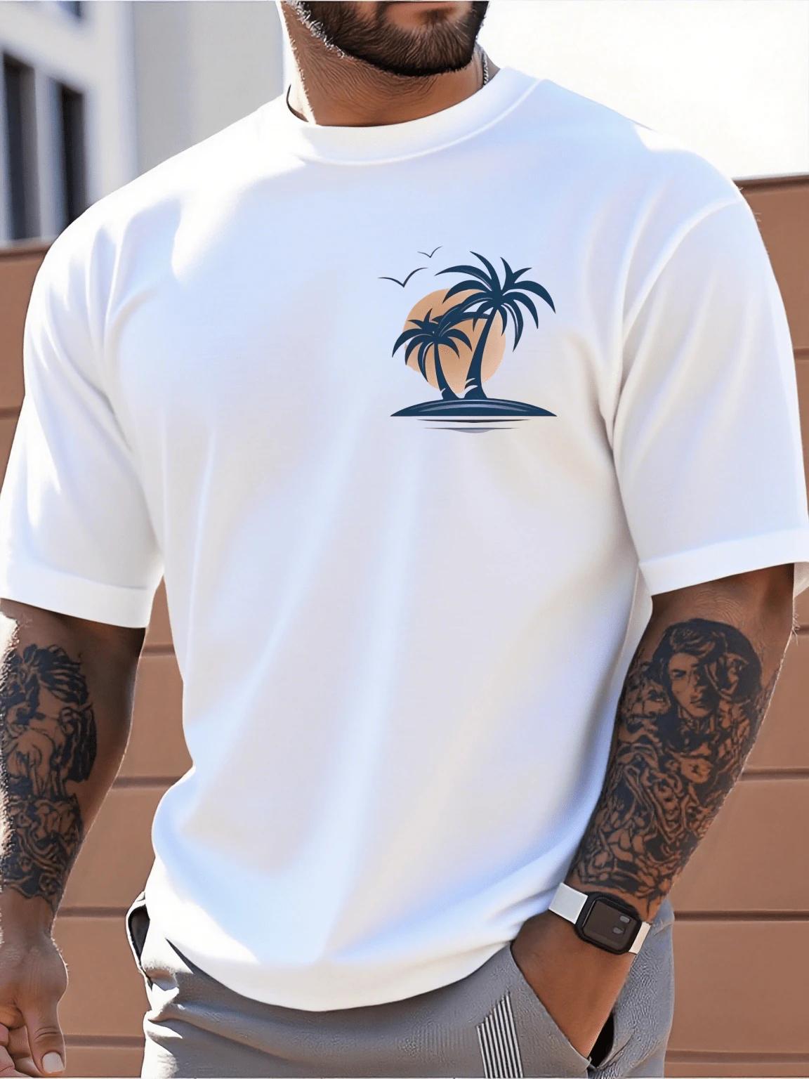 

Manfinity RSRT Unisex s Coconut Tree Printed Short Sleeve T-Shirt XL