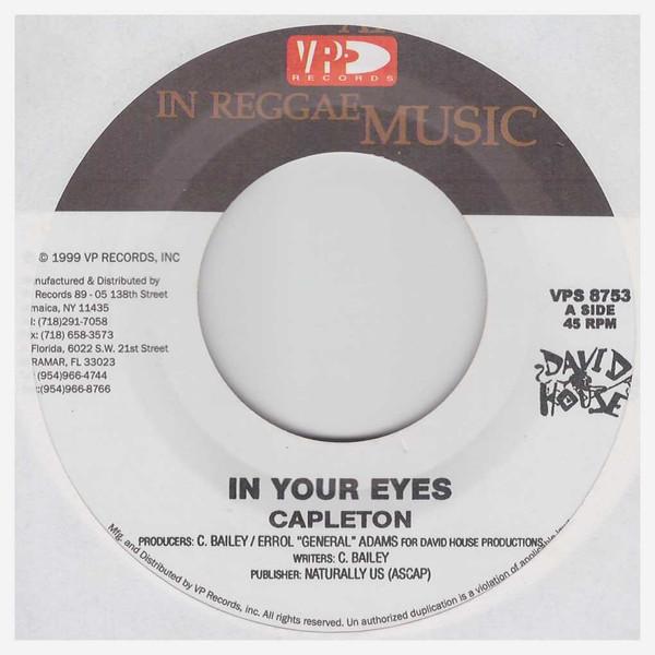 7inch Record CAPLETON - In Your Eyes / Mi Deh Yah VPS8753 VP Records 1999 US Reggae, Ska & Dub Used