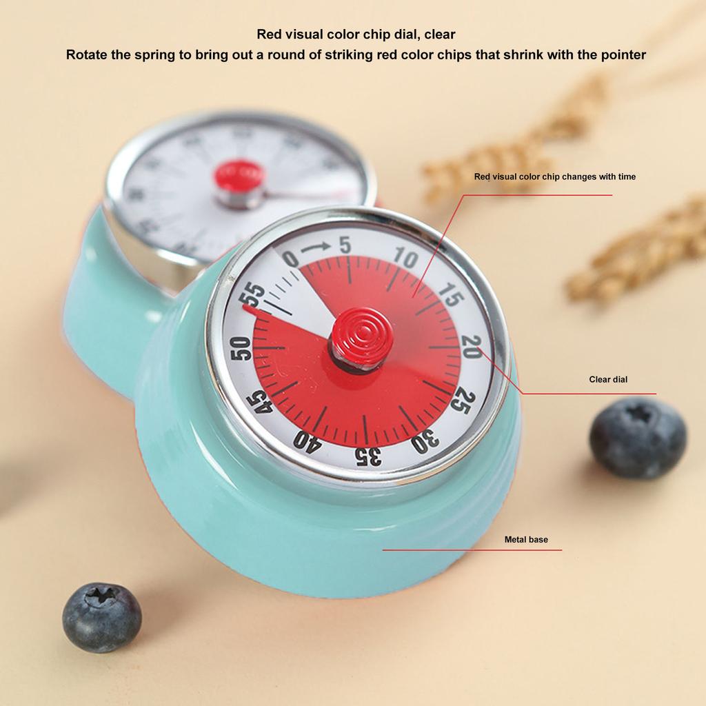 Magnetischer Runder Timer 60 Minuten Visueller Countdown-Timer für Lehrer Klassenzimmer Kinder Hausaufgaben Lesen Erwachsene Kochen Fitnessstudio