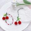 Fashion Beaded Cherry Phone Charm Straps Car Keys Hanging Pendants Y2K Style Bag Decoration Lanyard Purse Accessories