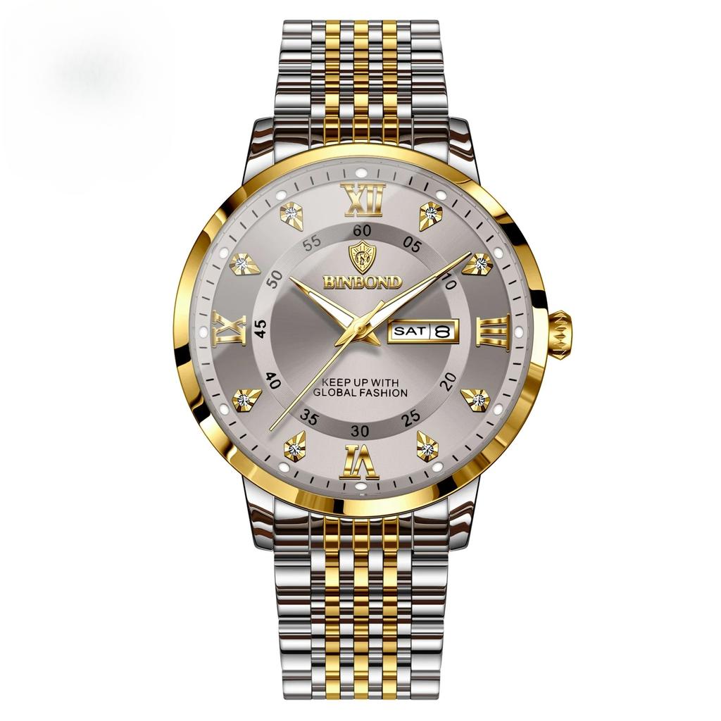Luxury Business Men Wristwatch Waterproof Luminous Date Military Man Watch Stainless Steel Fashion Men's Quartz Watches