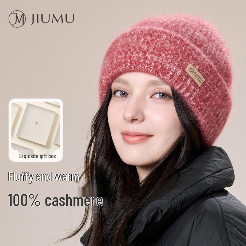 JIUMU Women s Pure Cashmere Winter Beanie with Ear Protection