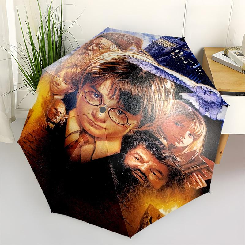 

1pc Harry Potter Hogwarts Acceptance Letter Umbrella with Plastic Handle,Suitable for All Seasons Travel Outdoor Multi-functional UmbrellaDCS108