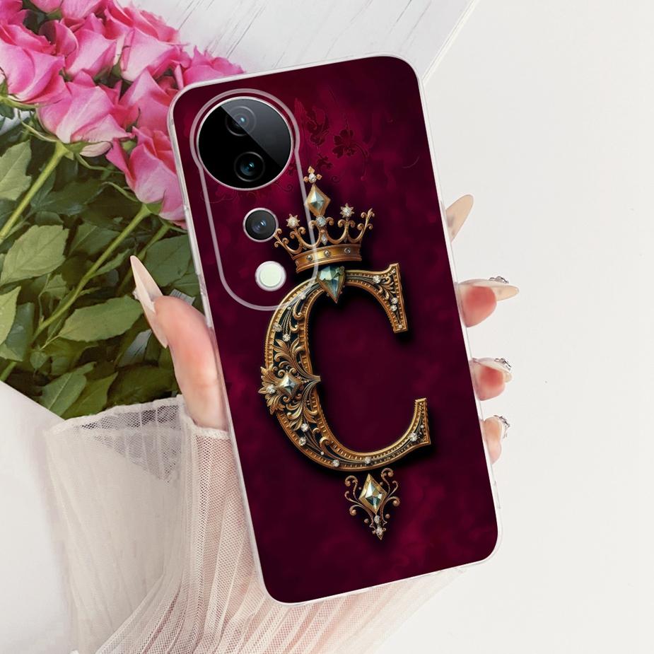 For Vivo V40 Pro Case V2347 Luxury Crown Letters Cover Soft Slim Phone Case For Vivo V40e V 40 Pro VivoV40 E V2403 Fundas Bumper