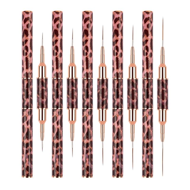 Double Ended Acrylic Nail Art Brushes,Gel Polish Nail Art Design Pen Painting Tool Nail Art Liner Brush for Salon Home 1