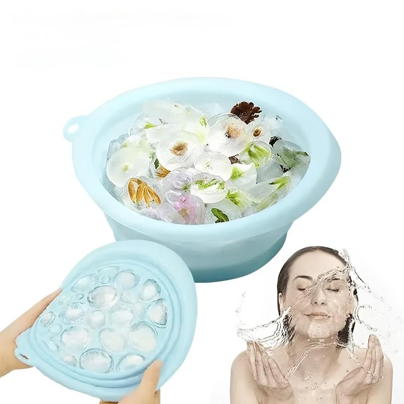 1 Creative Home Essential Foldable Silicone Ice Facial Cooling Basin for Facial Care, Skincare Routines, Compact Storage, Skincare Accessory