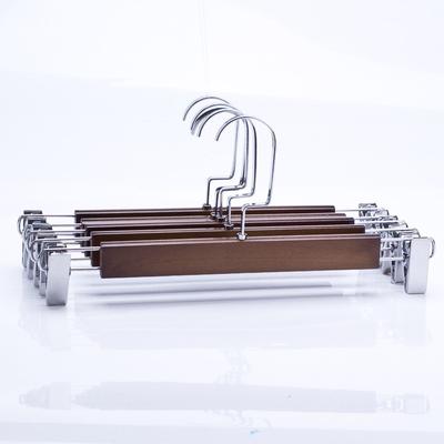 5pcs Solid Wood Pants Rack Clip Wooden Clothing Store Household Pants Hanging Wooden Pants Hanging Hanger Non-Marking Skirt Clip Hanger With Clip
