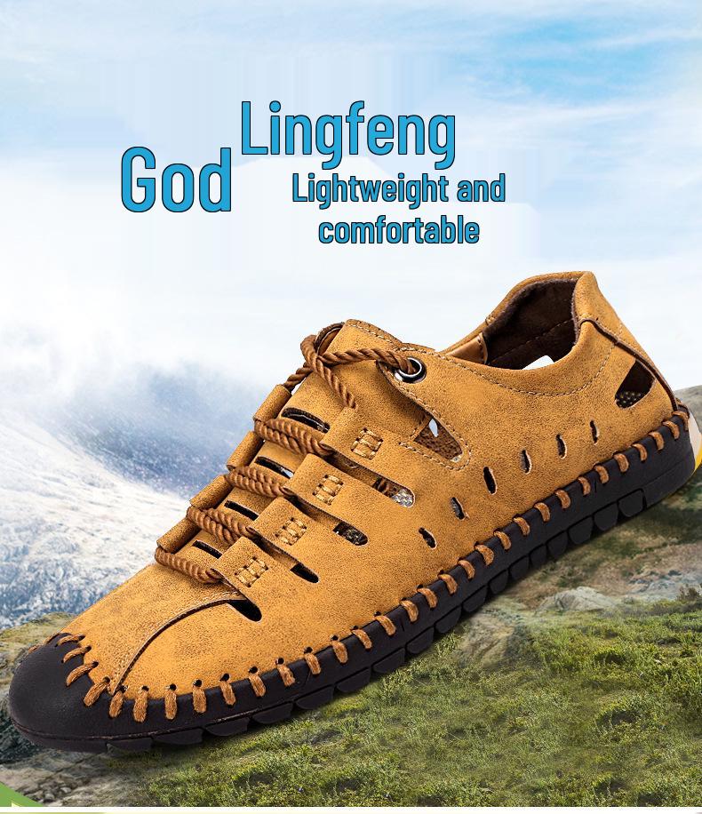 Men's Plus Size Casual Breathable Summer Sandals - Soft Sole Perforated Design