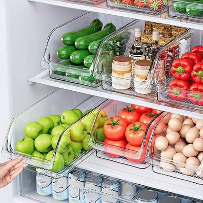 1PC Large Capacity Transparent Refrigerator Storage Box Space Saving Kitchen Food Cabinet Organizer Easy Pull Out Design