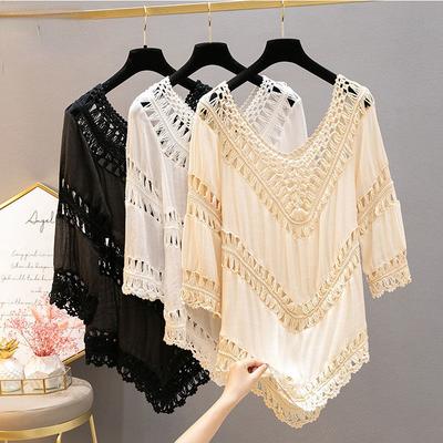 Abbigliamento per protezione solare per abiti da donna in maglione scavato Top estivi in ​​maglia sexy