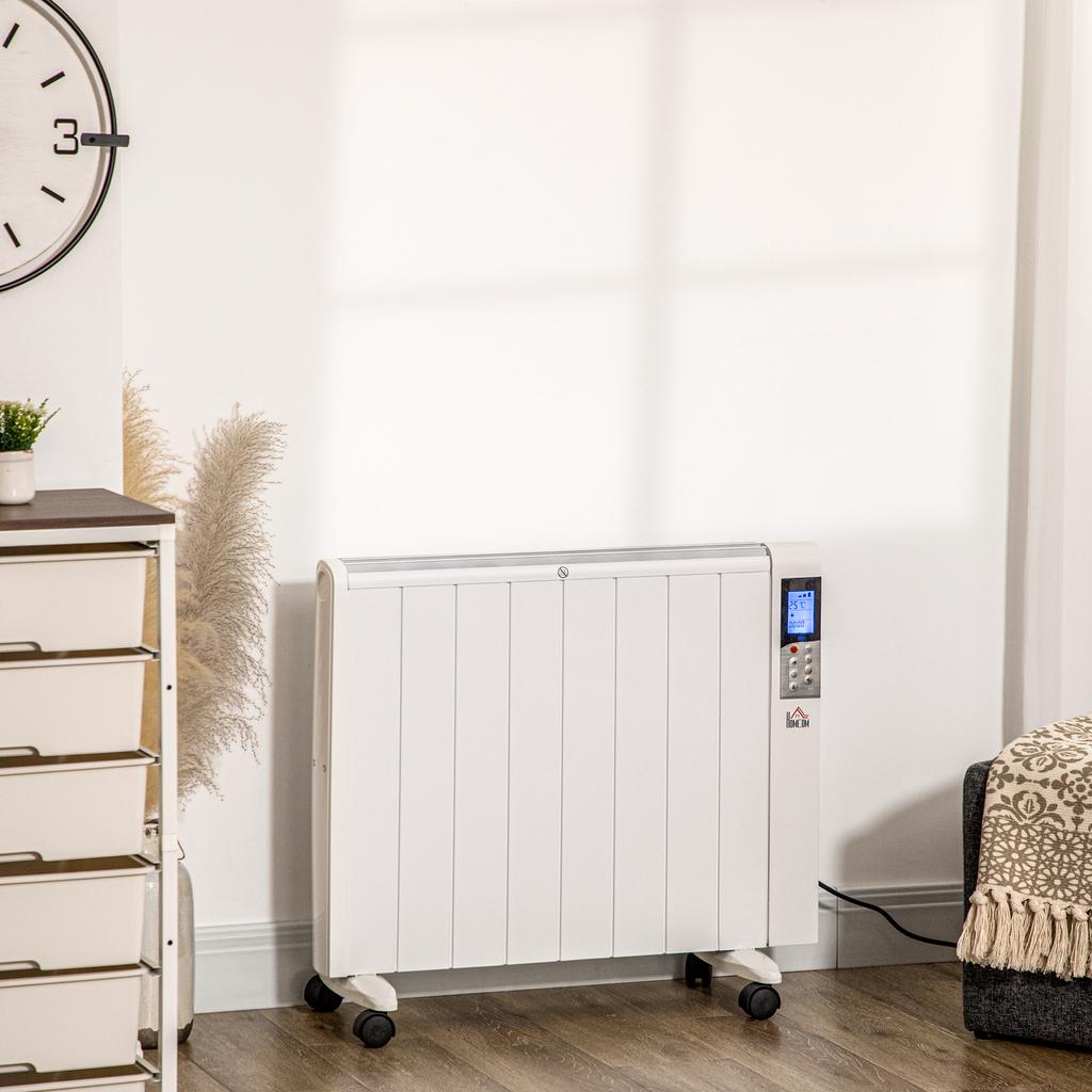Electric Heater of 1000/2000W with Timer and Heat Settings for Rooms max 15 m², 75x31x66.5 cm, White