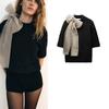Autumn and Winter New Women Clothes Western Style Organza Bowknot Decoration Short Knitted Top 2756127