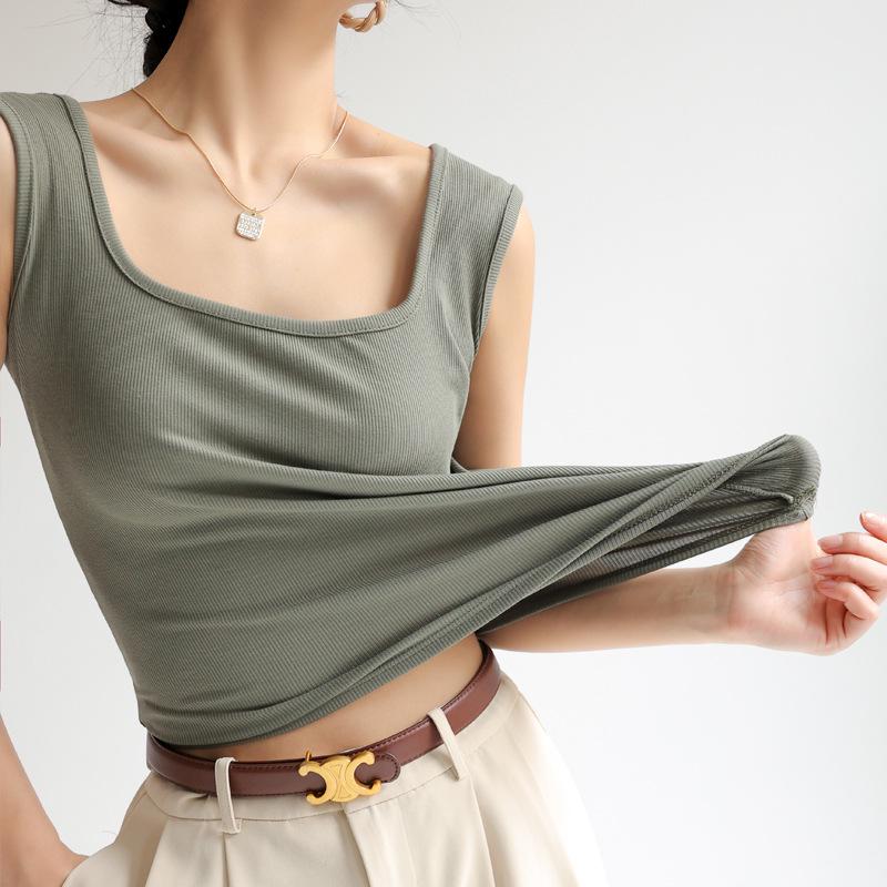 

Женская летняя майка без рукавов с квадратным вырезом - Свободная, универсальная и легкая майка S (70-95 lbs)