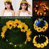 6/7/10 Köpfe Sonnenblumen-Ringdraht & Stoff Haarreif Sonnenblumen-Kopfband Damen Mädchen Geburtstagsgeschenk